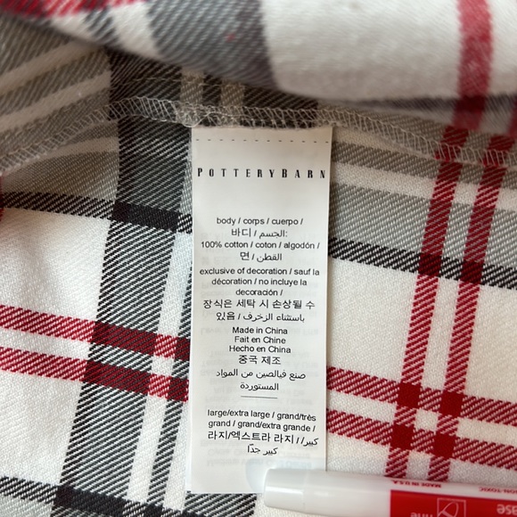 Pottery Barn Holland Plaid Robe Size Large/Extra Large Sherpa Trim - Picture 4 of 13